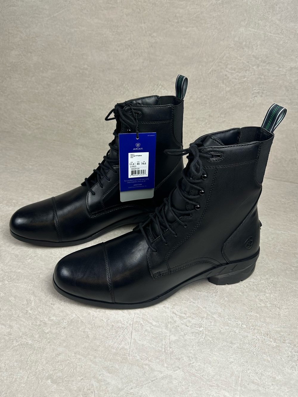 Ariat Heritage IV Paddock Boots Men’s 11.5 D Black Leather NWT 10020125